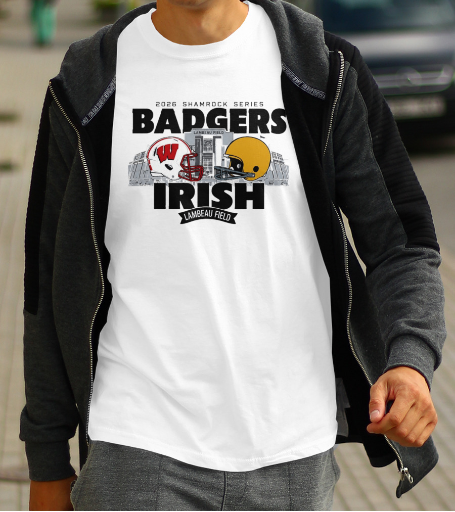 2026 Shamrock Series Badgers Vs Irish Lambeau Field Matchup T-Shirt