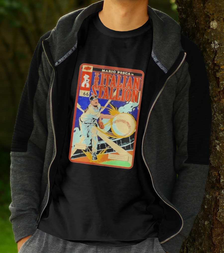 Mario Pesca The Italian Stallion Comic No 66 Oklahoma State Cowboys Baseball T-Shirt