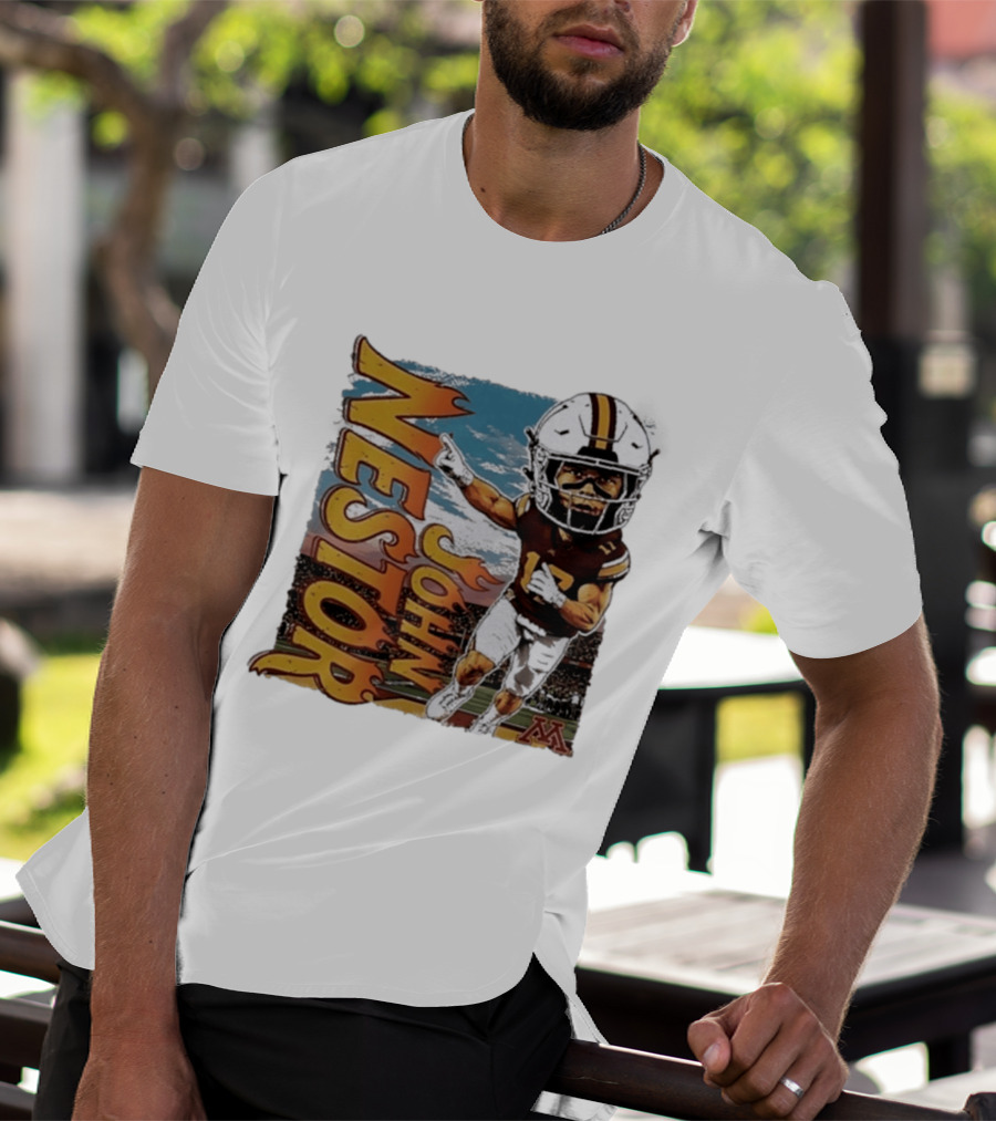 John Nestor Minnesota Golden Gophers Football Player Caricature 17 Football Helmet Minnesota T-Shirt