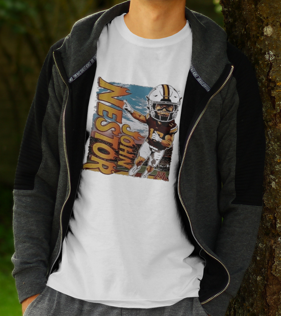 John Nestor Minnesota Golden Gophers Football Player Caricature 17 Football Helmet Minnesota T-Shirt