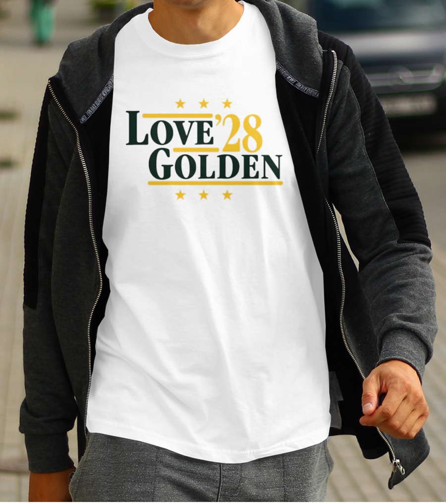 Love 28 Golden Stars Packers Football T-Shirt