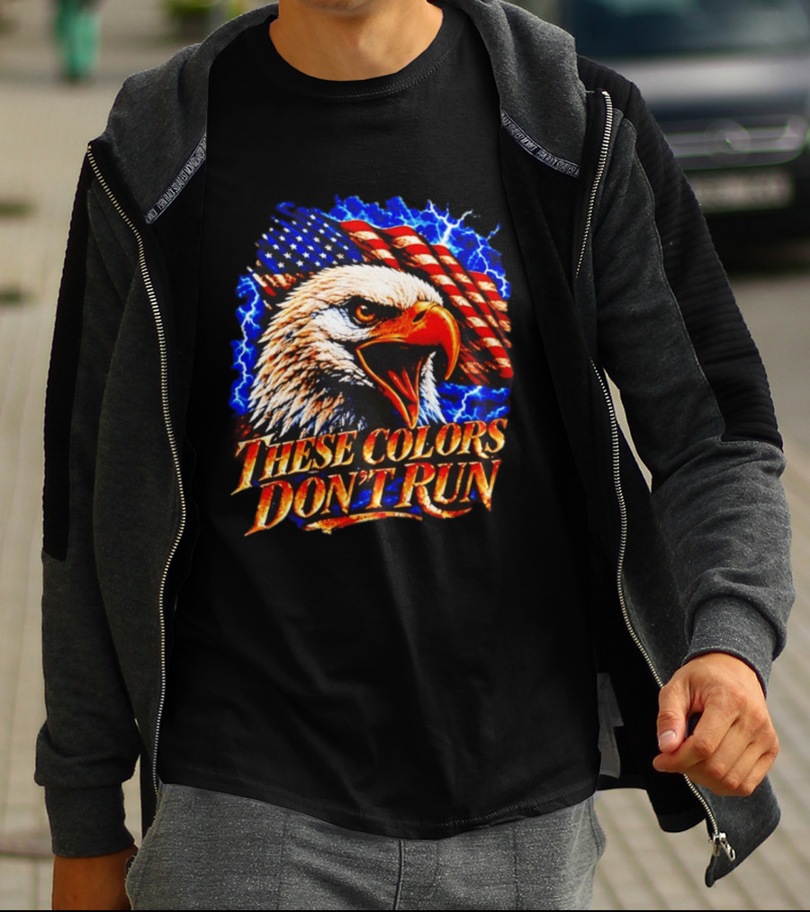 These Colors Don't Run Bald Eagle American Flag Patriotic T-Shirt