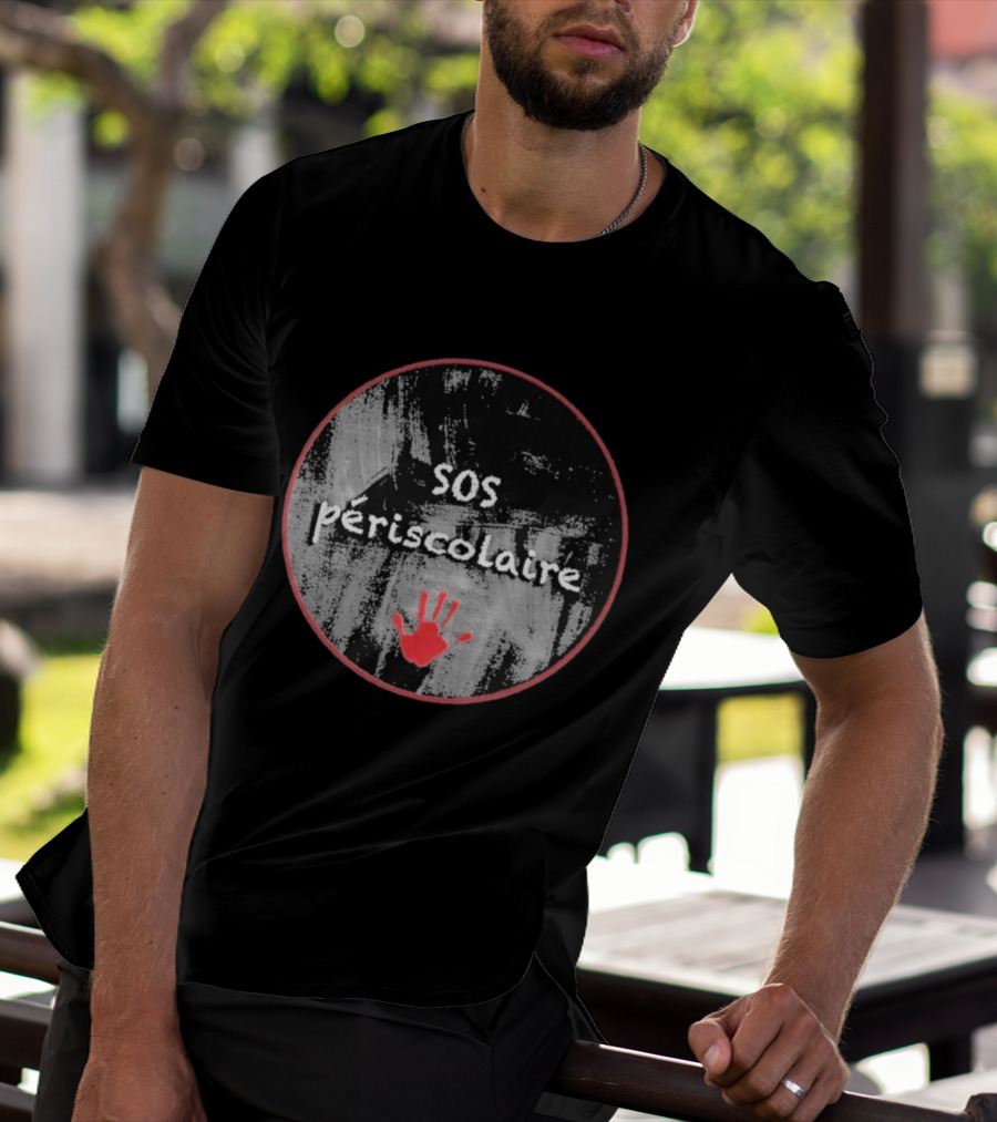 SOS Périscolaire Handprint Red And Black Circle T-Shirt