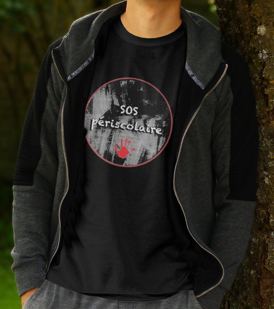 SOS Périscolaire Handprint Red And Black Circle T-Shirt