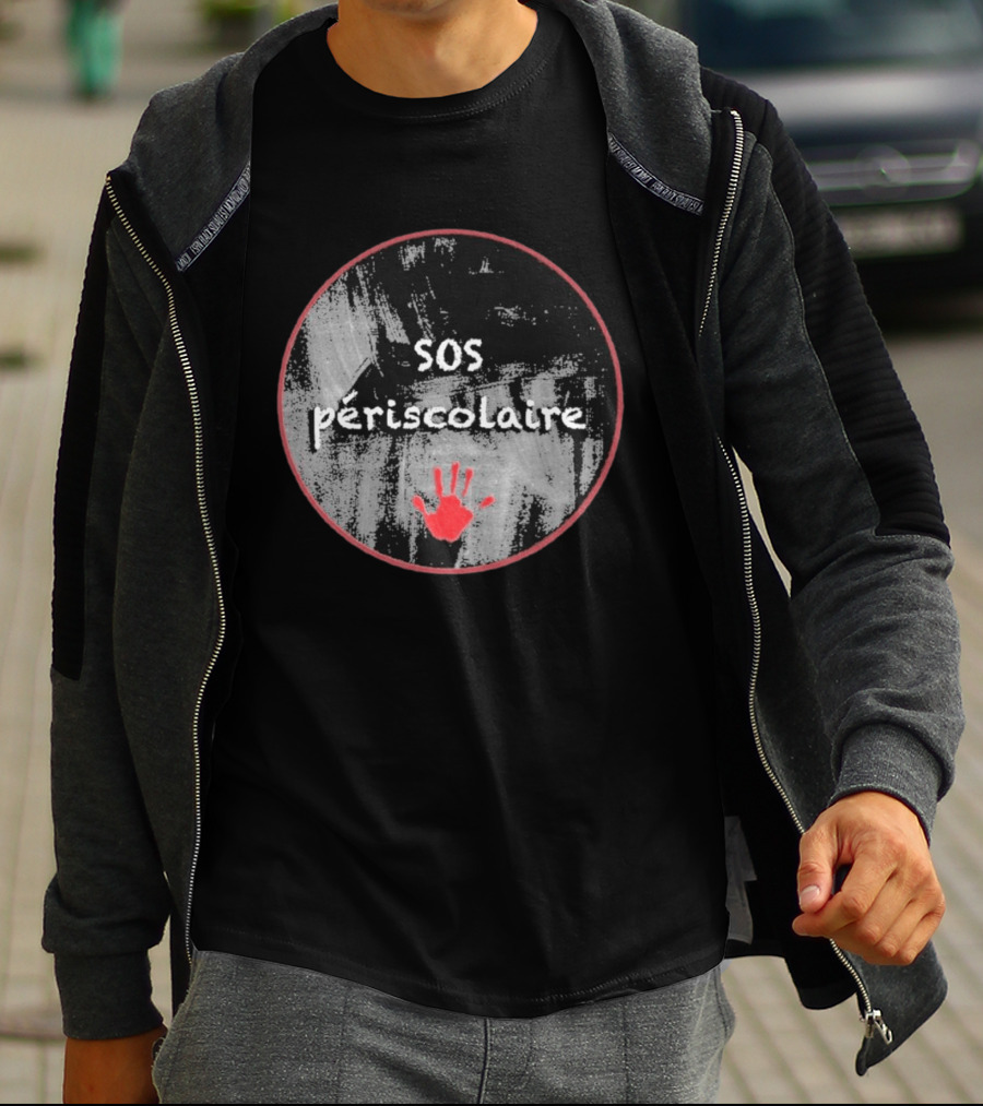 SOS Périscolaire Handprint Red And Black Circle T-Shirt