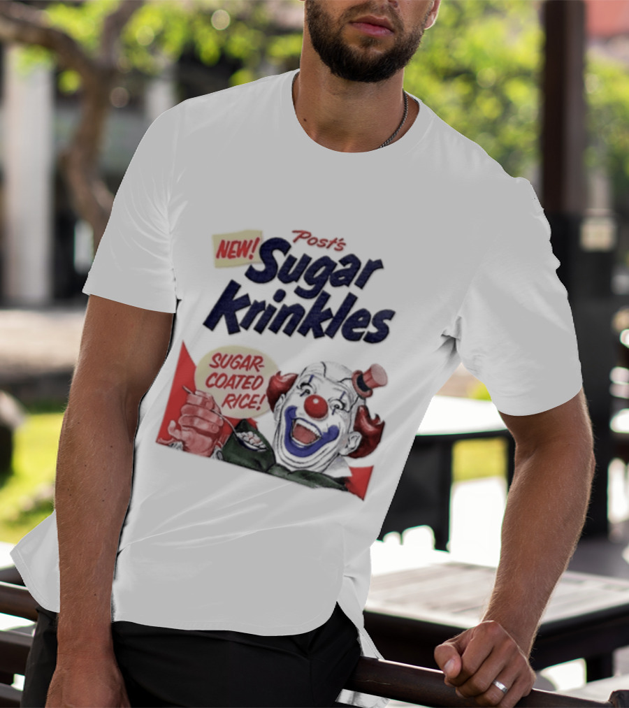Post's New Sugar Krinkles Sugar Coated Rice Clown Cereal T-Shirt