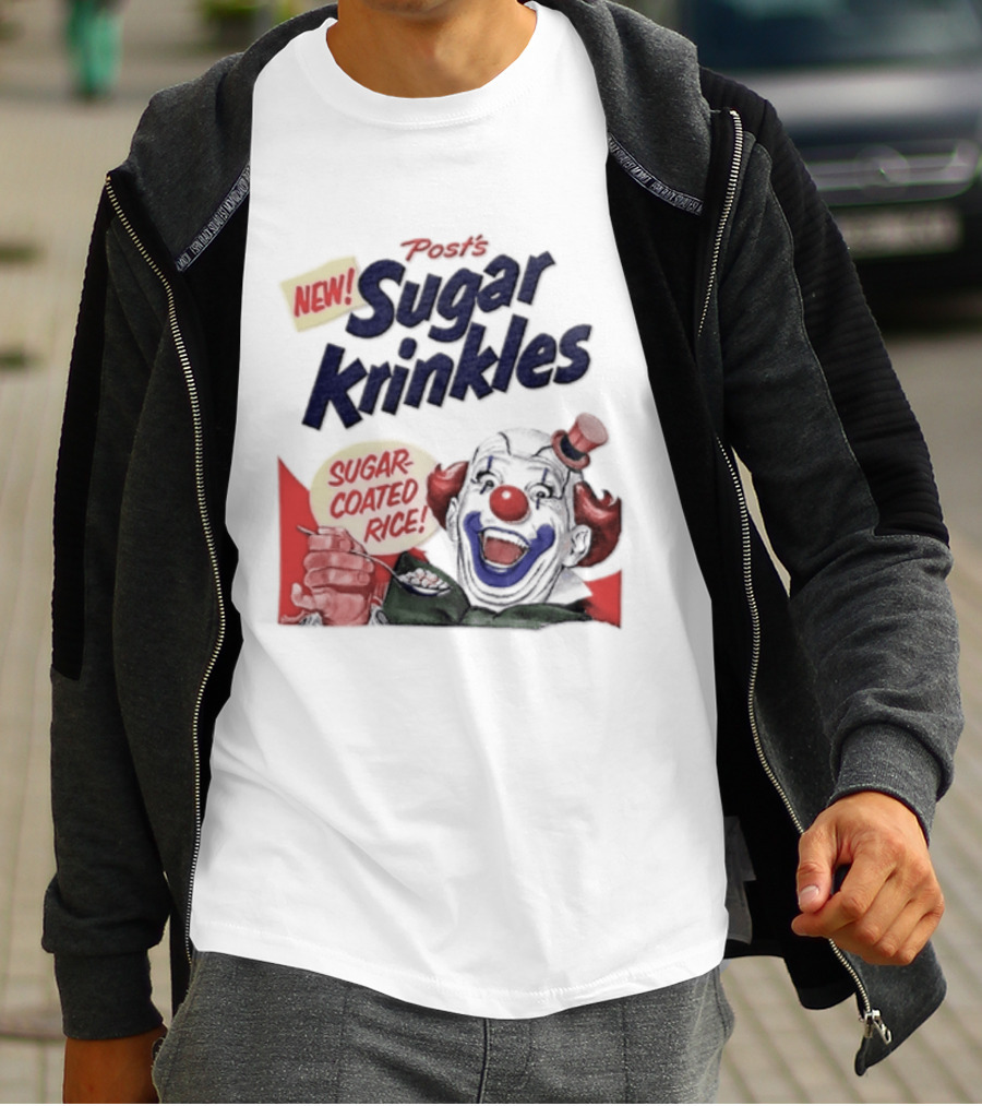 Post's New Sugar Krinkles Sugar Coated Rice Clown Cereal T-Shirt