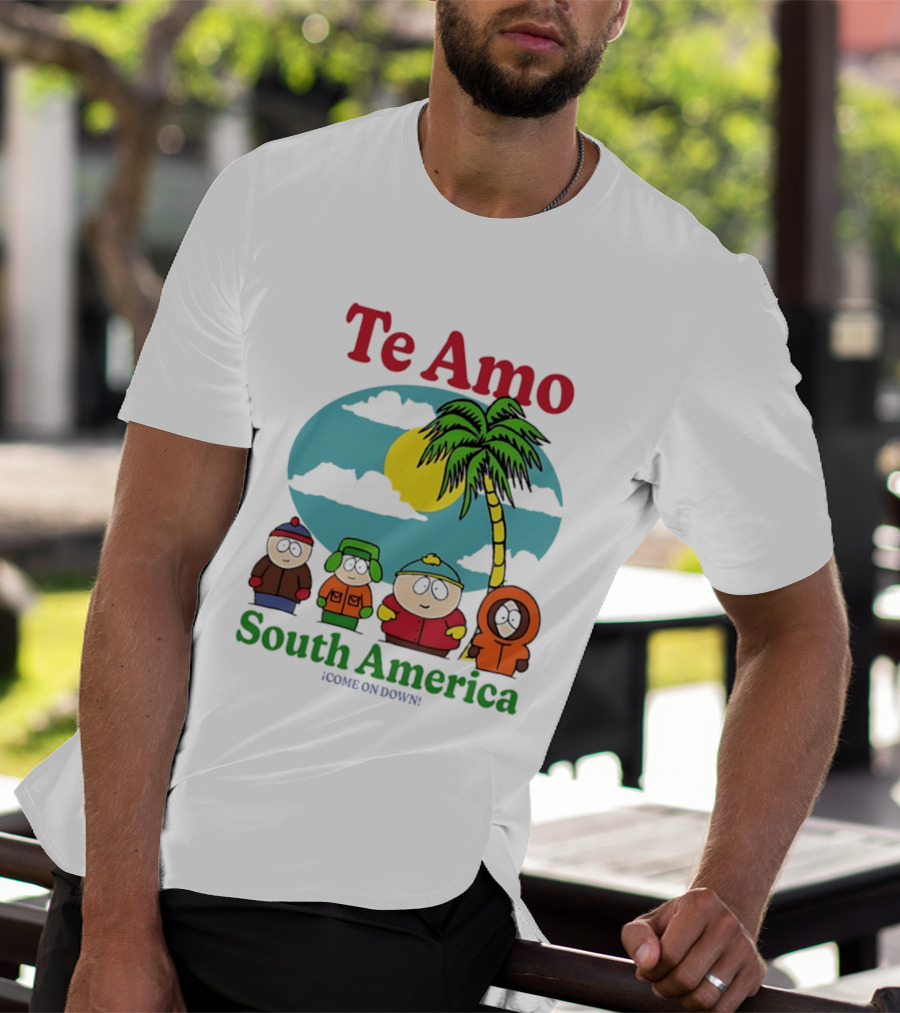 Te Amo South America South Park Characters Under Palm Tree T-Shirt