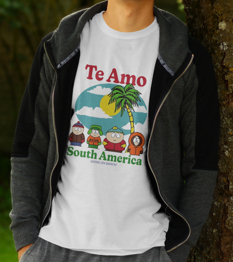 Te Amo South America South Park Characters Under Palm Tree T-Shirt