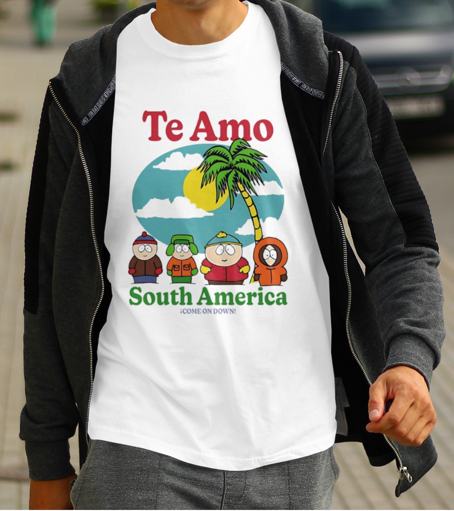 Te Amo South America South Park Characters Under Palm Tree T-Shirt