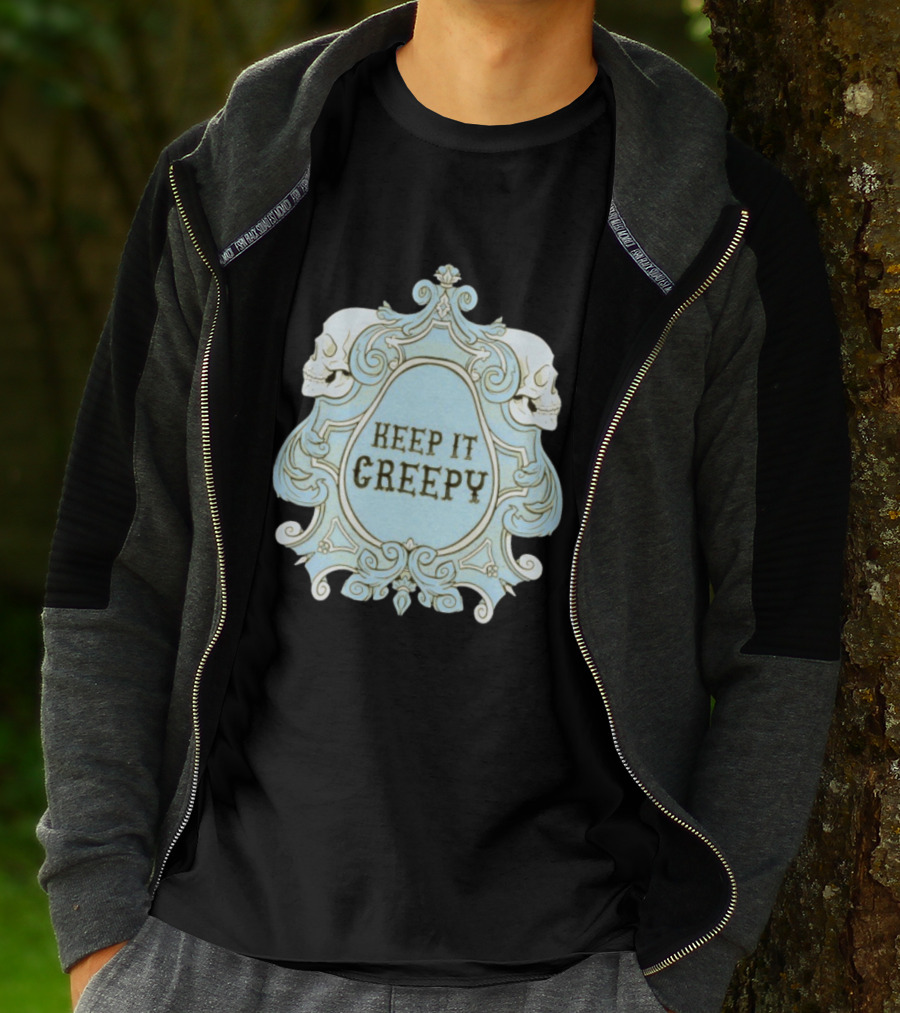 Keep It Creepy Skull Gothic Spooky Horror Vintage Frame T-Shirt