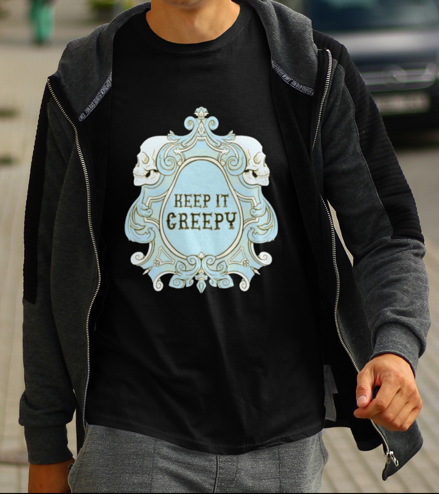 Keep It Creepy Skull Gothic Spooky Horror Vintage Frame T-Shirt