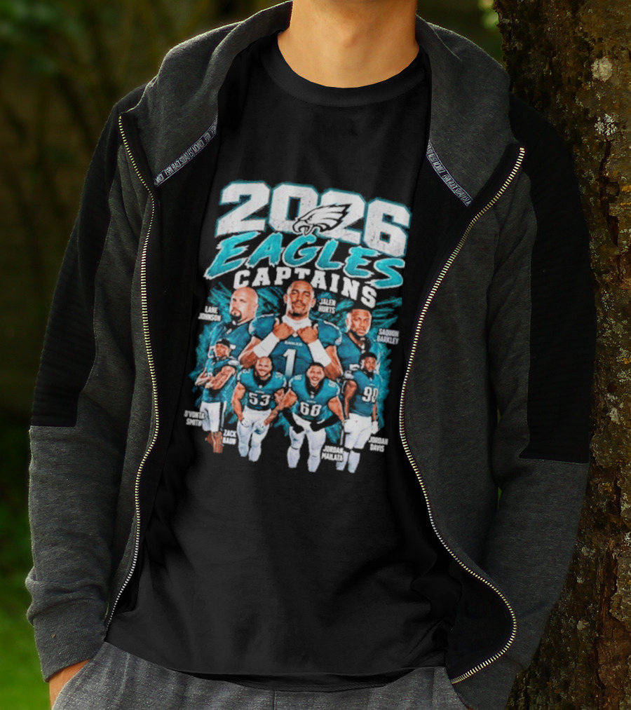 2026 Philadelphia Eagles Captains Black Collection T-Shirt