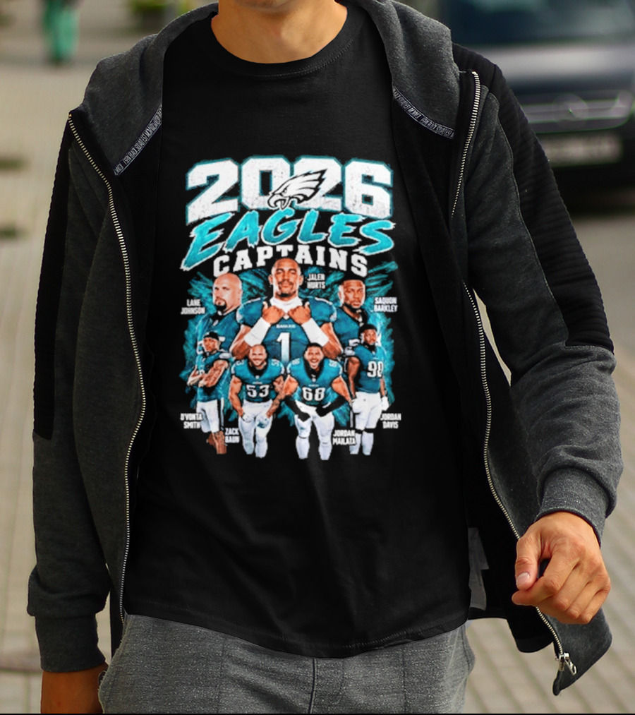 2026 Philadelphia Eagles Captains Black Collection T-Shirt