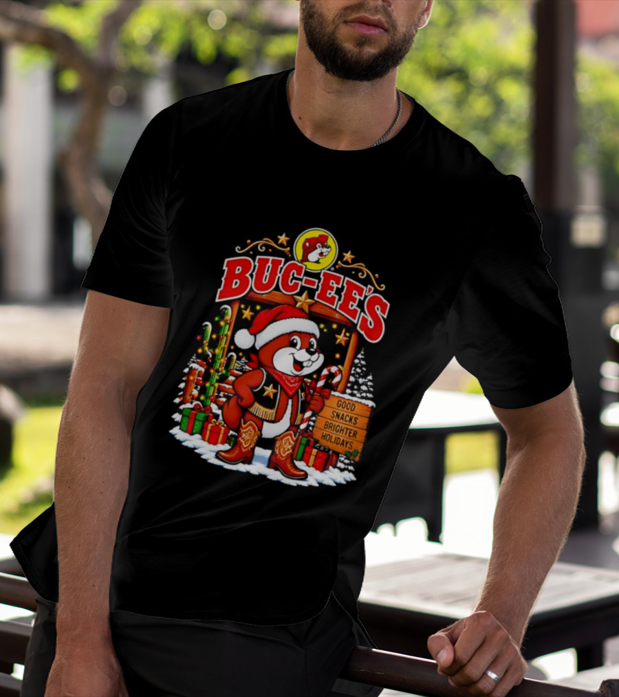 Buc Ee's Sleighs The Holidays Good Snacks Brighter Days Christmas T-Shirt