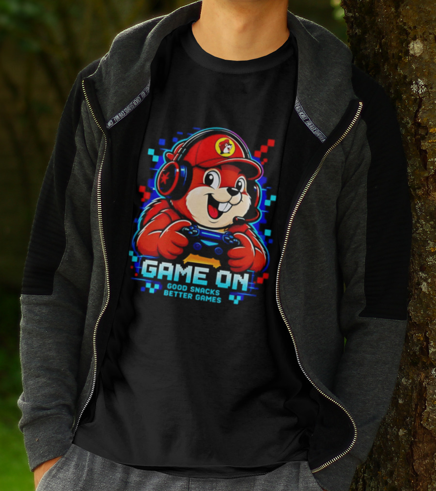 Buc Ee's X Gamer Game On Good Snacks Better Games T-Shirt