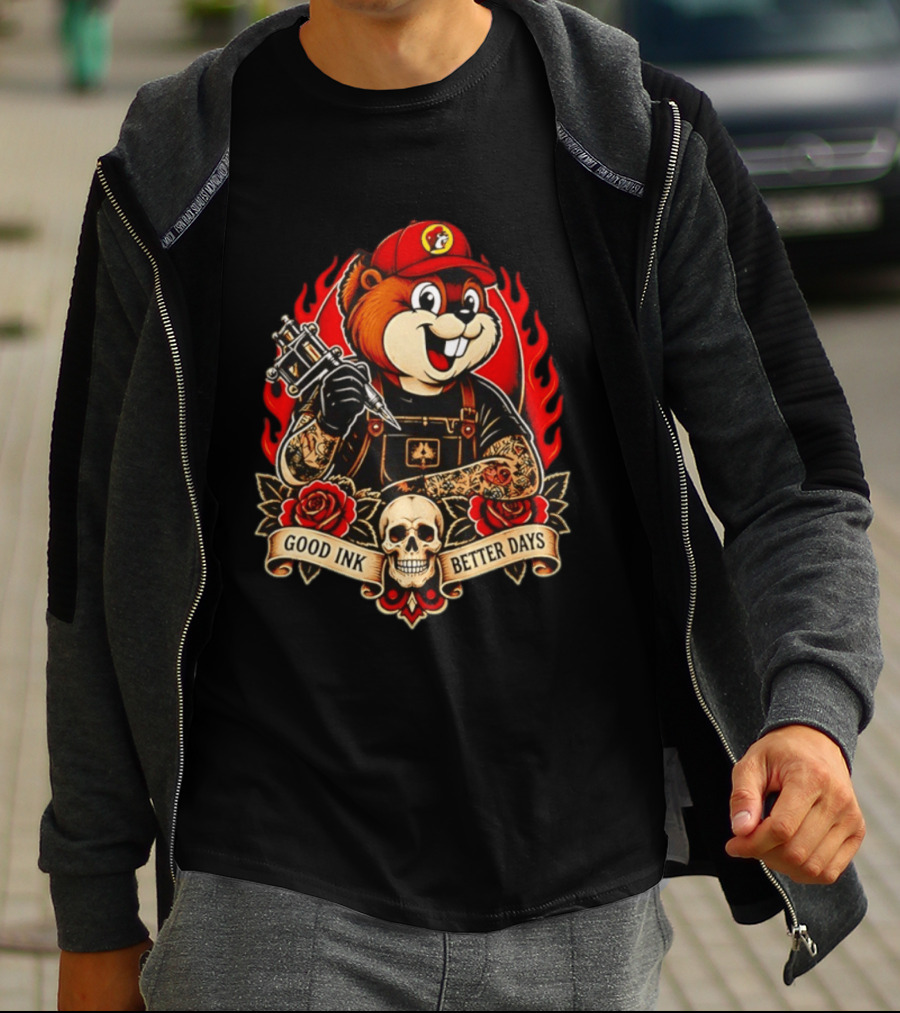 Buc Ee's Tattoo Collaboration Good Ink Better Days Collectors Edition T-Shirt