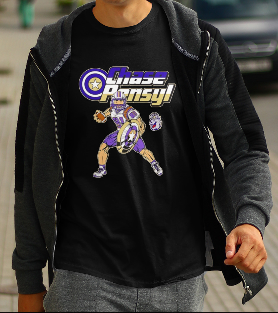 Chase Pensyl James Madison Dukes Football Superhero T-Shirt