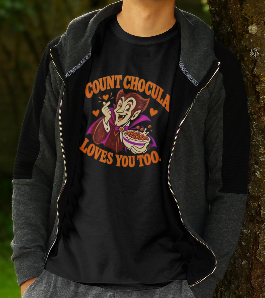 Count Chocula Loves You Too Vintage Cereal Monster Breakfast Fun T-Shirt