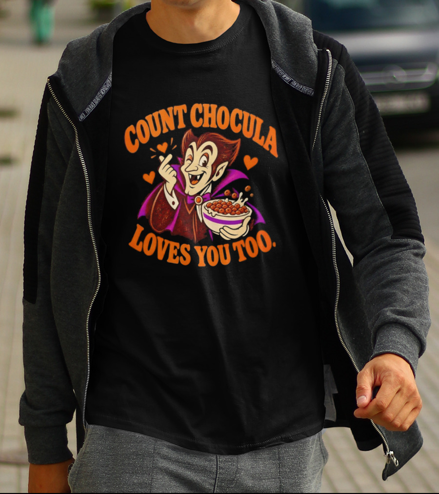 Count Chocula Loves You Too Vintage Cereal Monster Breakfast Fun T-Shirt