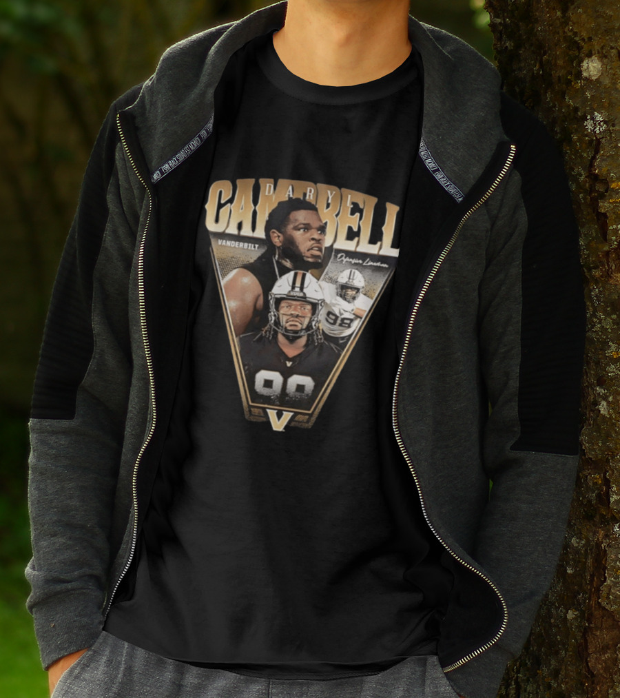 Daryl Campbell Vanderbilt Defensive Lineman NCAA Football T-Shirt