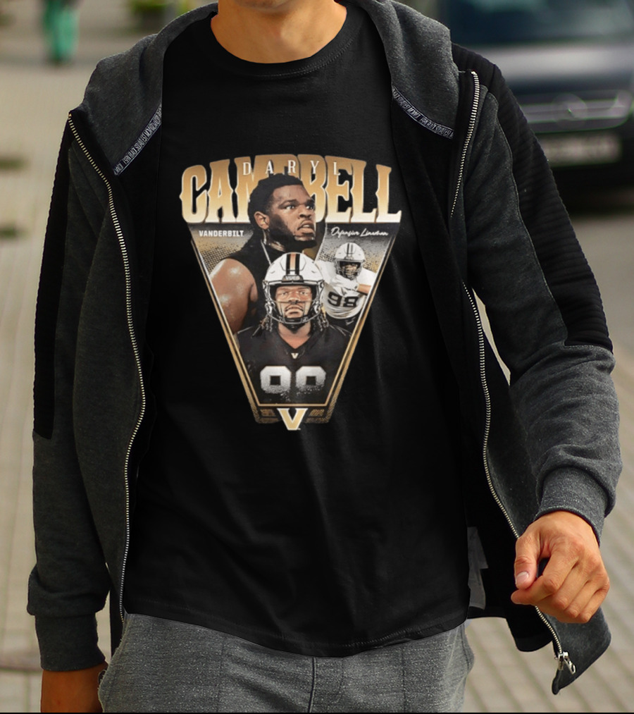 Daryl Campbell Vanderbilt Defensive Lineman NCAA Football T-Shirt
