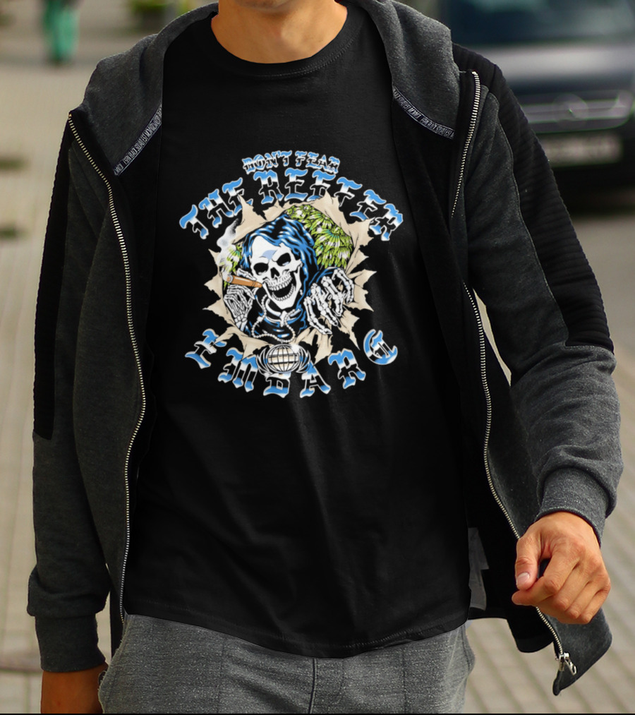 Don't Fear The Reffer Bang Skull Cigar Burst T-Shirt