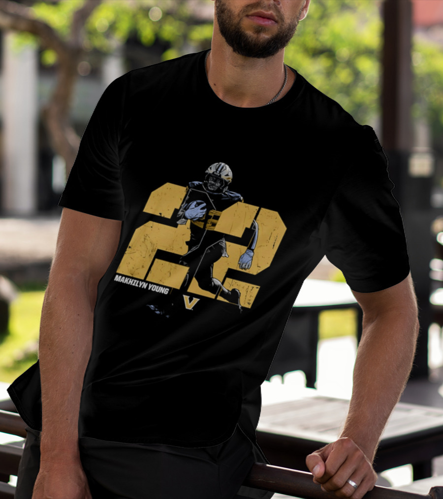 Makhilyn Young 22 Vanderbilt Commodores NCAA Football Player V T-Shirt