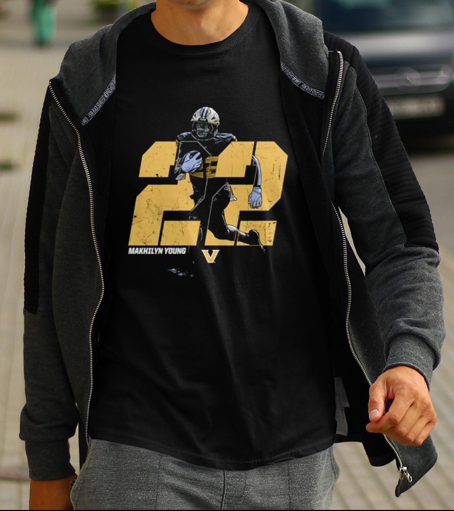 Makhilyn Young 22 Vanderbilt Commodores NCAA Football Player V T-Shirt