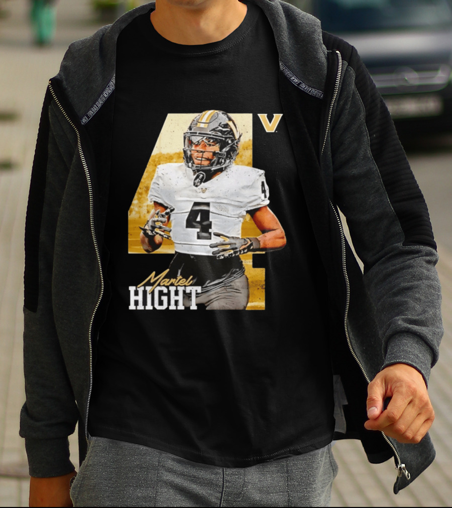 Vanderbilt Commodores Martel Hight 4 NCAA Football Player T-Shirt