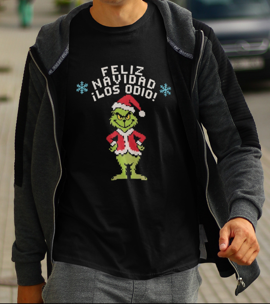 Feliz Navidad Los Odio Santa Grinch Christmas Holiday Humor T-Shirt