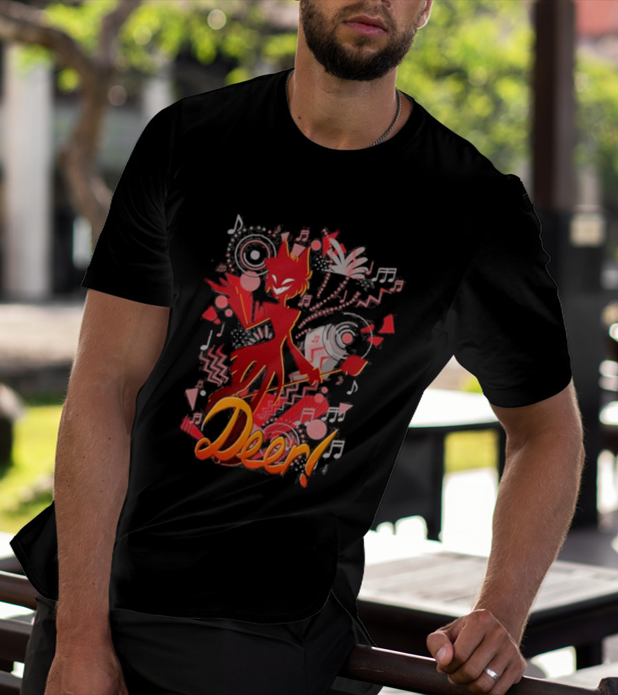 Alastor Hazbin Hotel Deer Music Radio T-Shirt