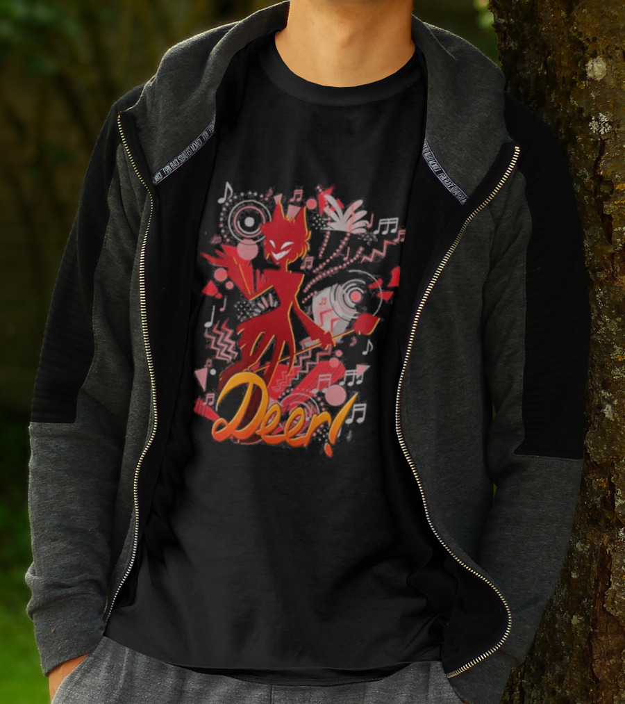 Alastor Hazbin Hotel Deer Music Radio T-Shirt