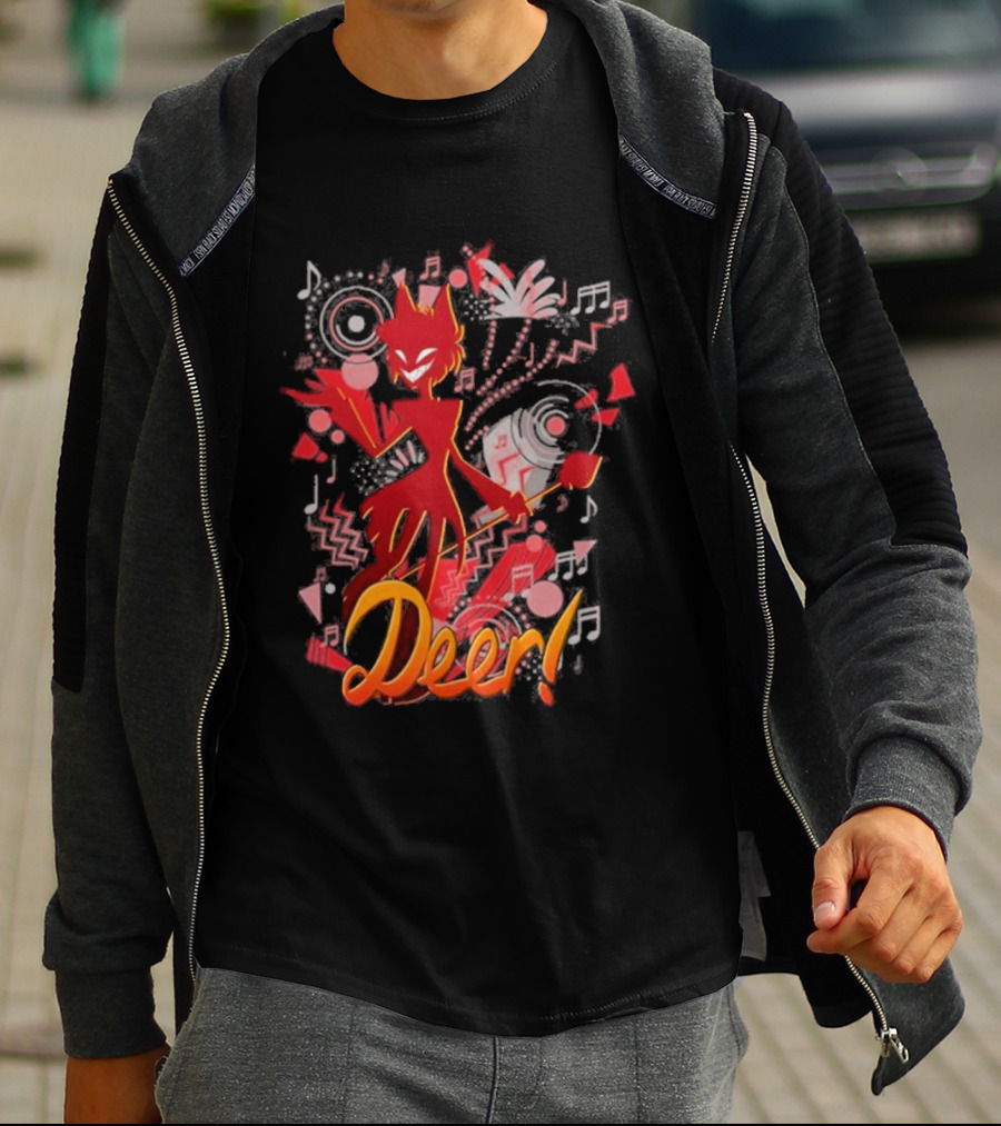 Alastor Hazbin Hotel Deer Music Radio T-Shirt