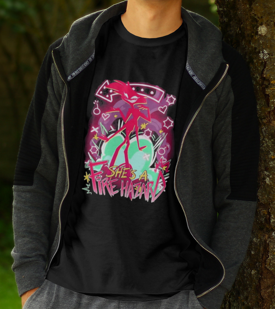 Hazbin Angel Dust She's A Fire Hazard T-Shirt