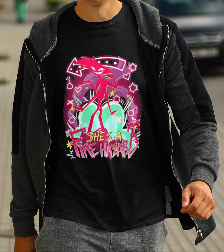 Hazbin Angel Dust She's A Fire Hazard T-Shirt