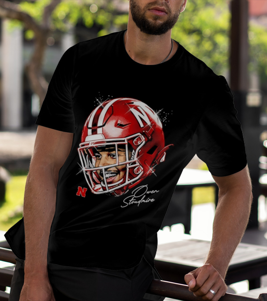 Owen Stoudmire Nebraska Cornhuskers Football Helmet T-Shirt
