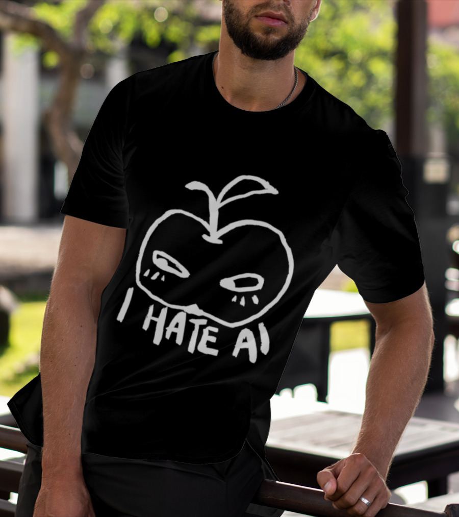 I Hate AI Apple Anti AI Technology Digital T-Shirt