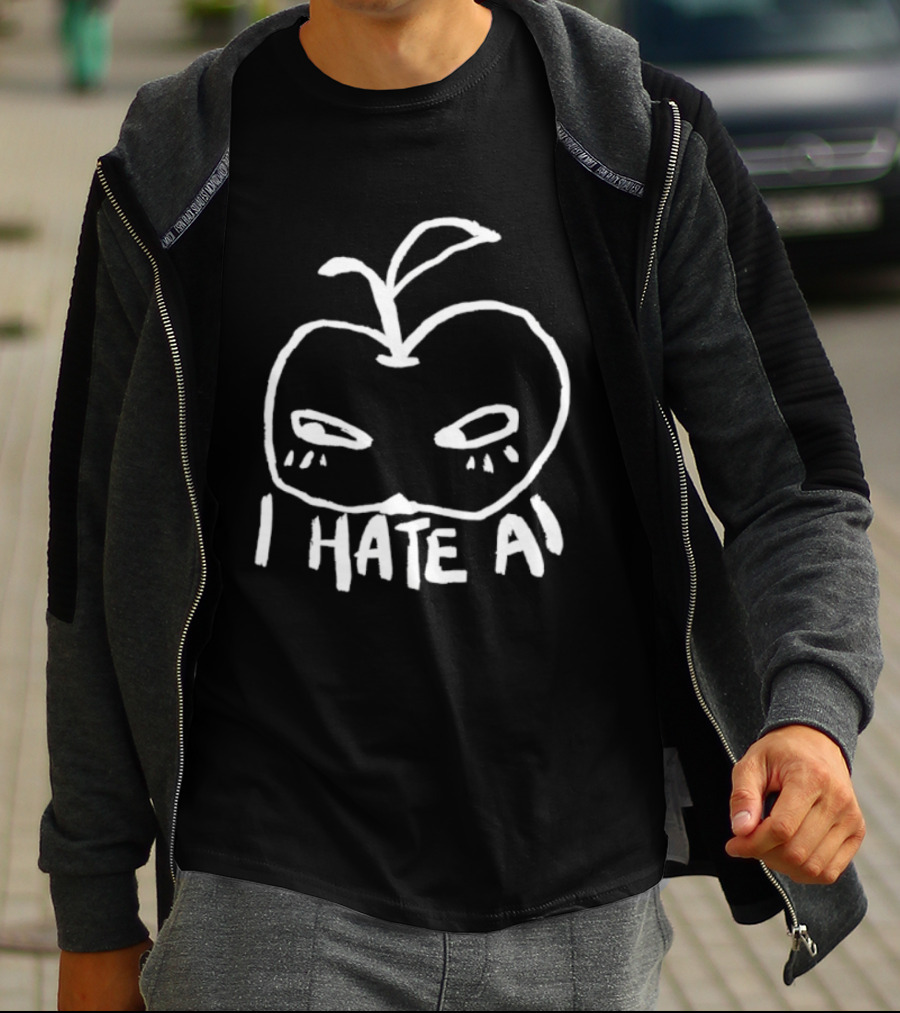 I Hate AI Apple Anti AI Technology Digital T-Shirt