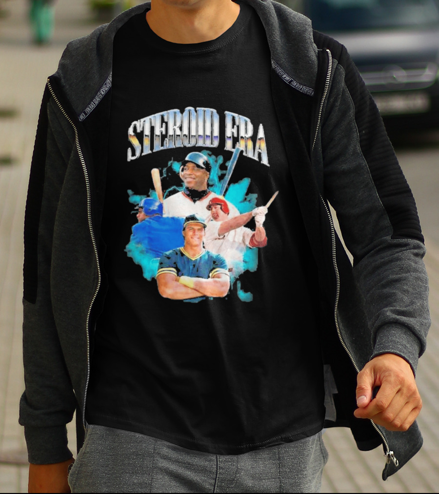 Steroid Era Baseball Players Montage With Bats And Uniforms T-Shirt