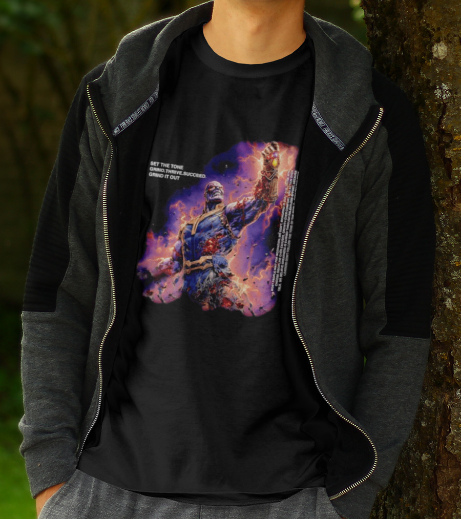 Thanos Set The Tone Grind Thrive Succeed Marvel Comics T-Shirt