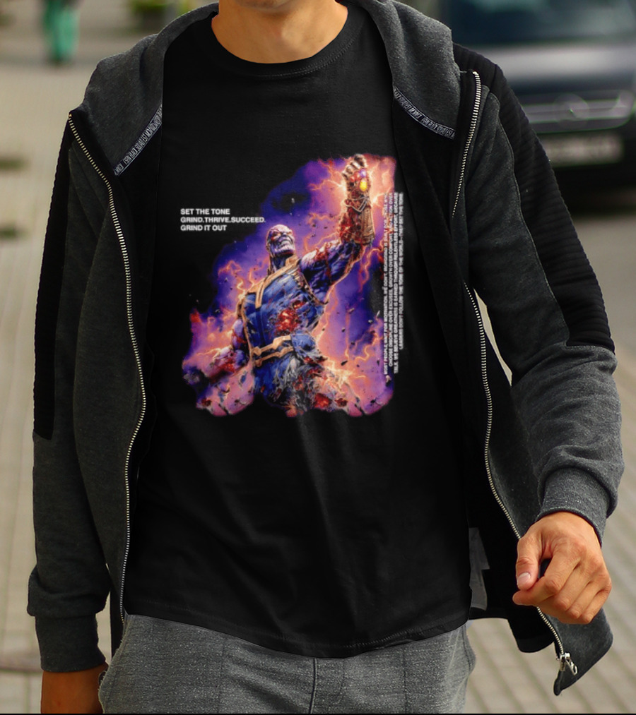 Thanos Set The Tone Grind Thrive Succeed Marvel Comics T-Shirt