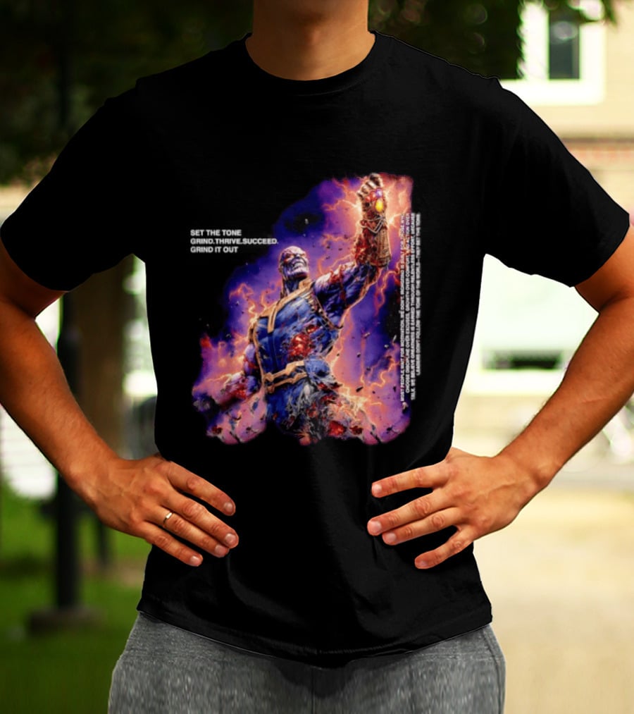 Thanos Set The Tone Grind Thrive Succeed Marvel Comics T-Shirt