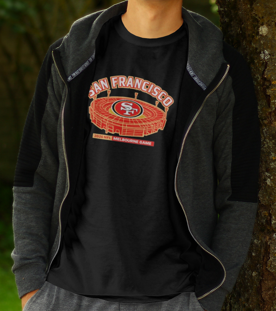San Francisco 49ers 2026 NFL Melbourne Game Stadium T-Shirt