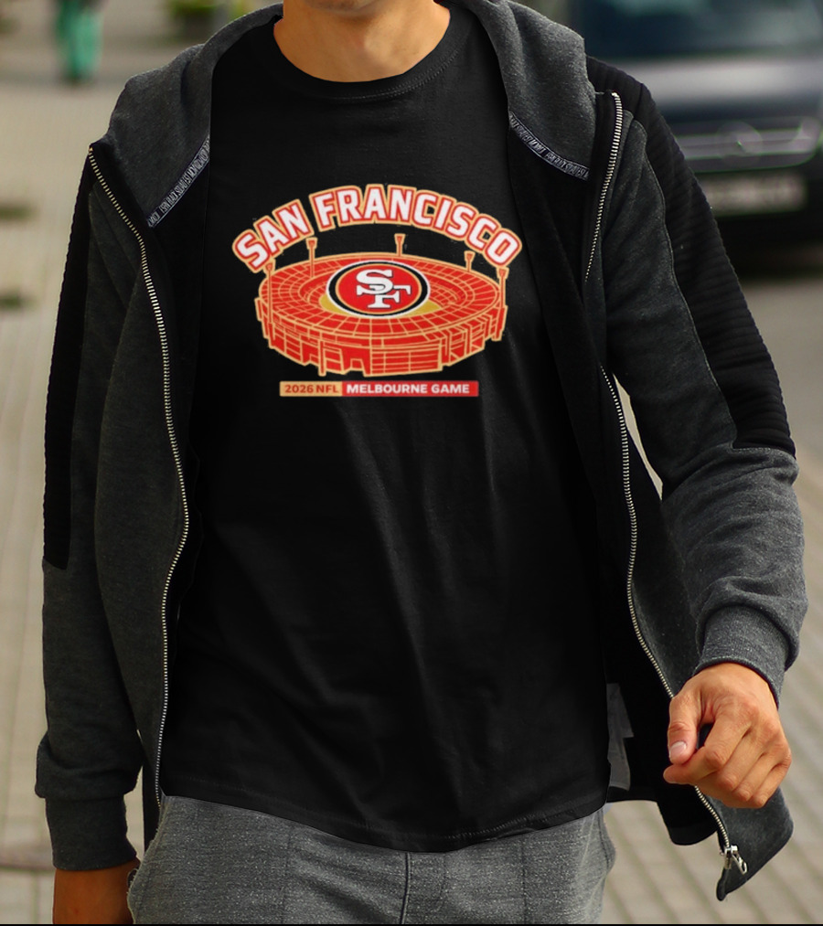San Francisco 49ers 2026 NFL Melbourne Game Stadium T-Shirt