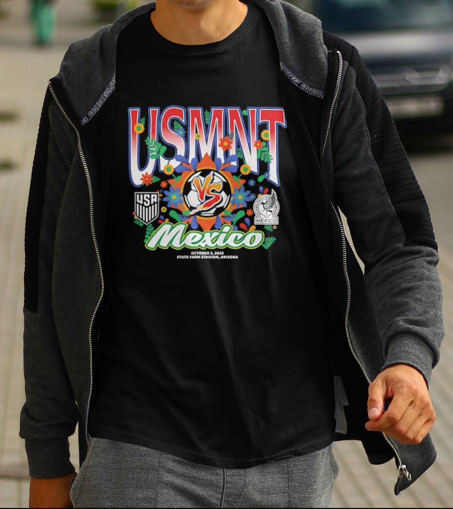 USMNT Vs Mexico 2026 Soccer Floral Celebration T-Shirt