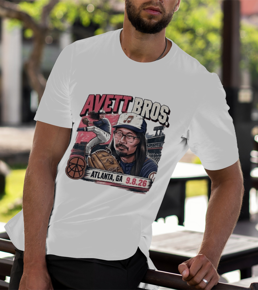 Avett Bros Baseball Themed Atlanta GA Sep 08 2026 Concert T-Shirt