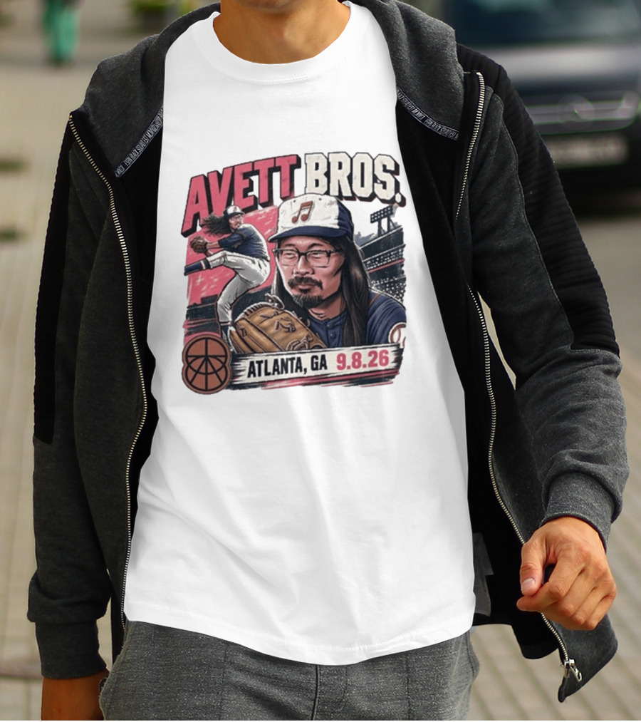 Avett Bros Baseball Themed Atlanta GA Sep 08 2026 Concert T-Shirt