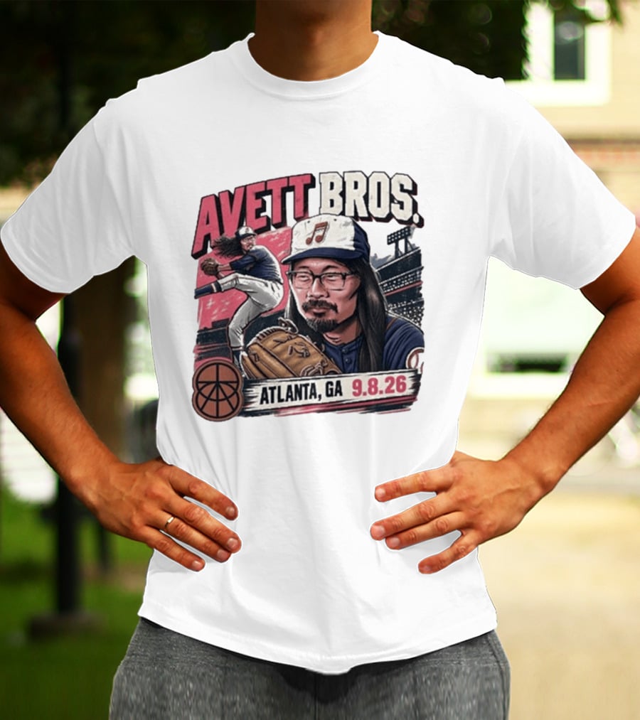 Avett Bros Baseball Themed Atlanta GA Sep 08 2026 Concert T-Shirt