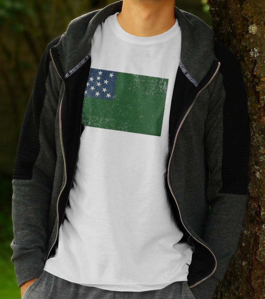 Vermont Historical Green Mountain Boys Flag Distressed T-Shirt